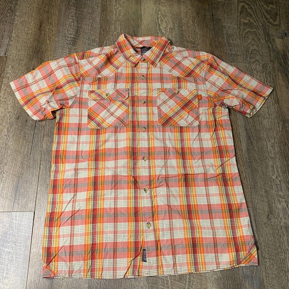 Outdoor Research Other - Outdoor Research Shirt Mens Size Large Pink Red Yellow Plaid Short Sleeves
